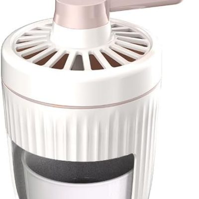 Ice Crusher, Manual Rotary Ice Crusher-Small Manual Shaving Ice Machine for Household Thickened Stainless Steel Blades Ice Crusher Machine Home Commercial Ice Crusher Chopper Stirrer (Pink)