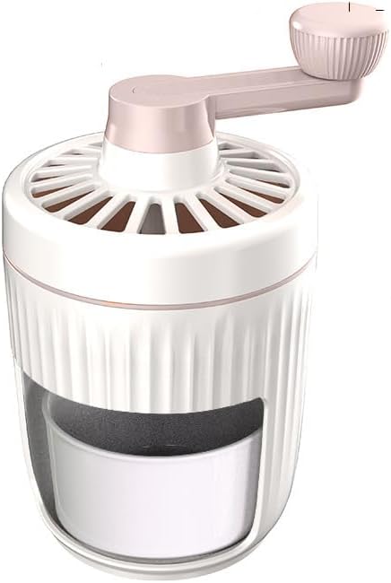 Ice Crusher, Manual Rotary Ice Crusher-Small Manual Shaving Ice Machine for Household Thickened Stainless Steel Blades Ice Crusher Machine Home Commercial Ice Crusher Chopper Stirrer (Pink)