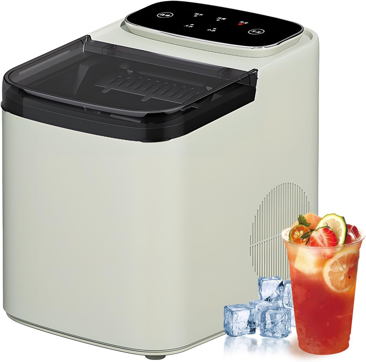Ice Machines for Home, 1.2l Portable Ice Maker Machine with Self-ing, 9 Cubes in 6-8 Mins, Countertop Nugget Ice Maker for Kitchen/Party/Bar green