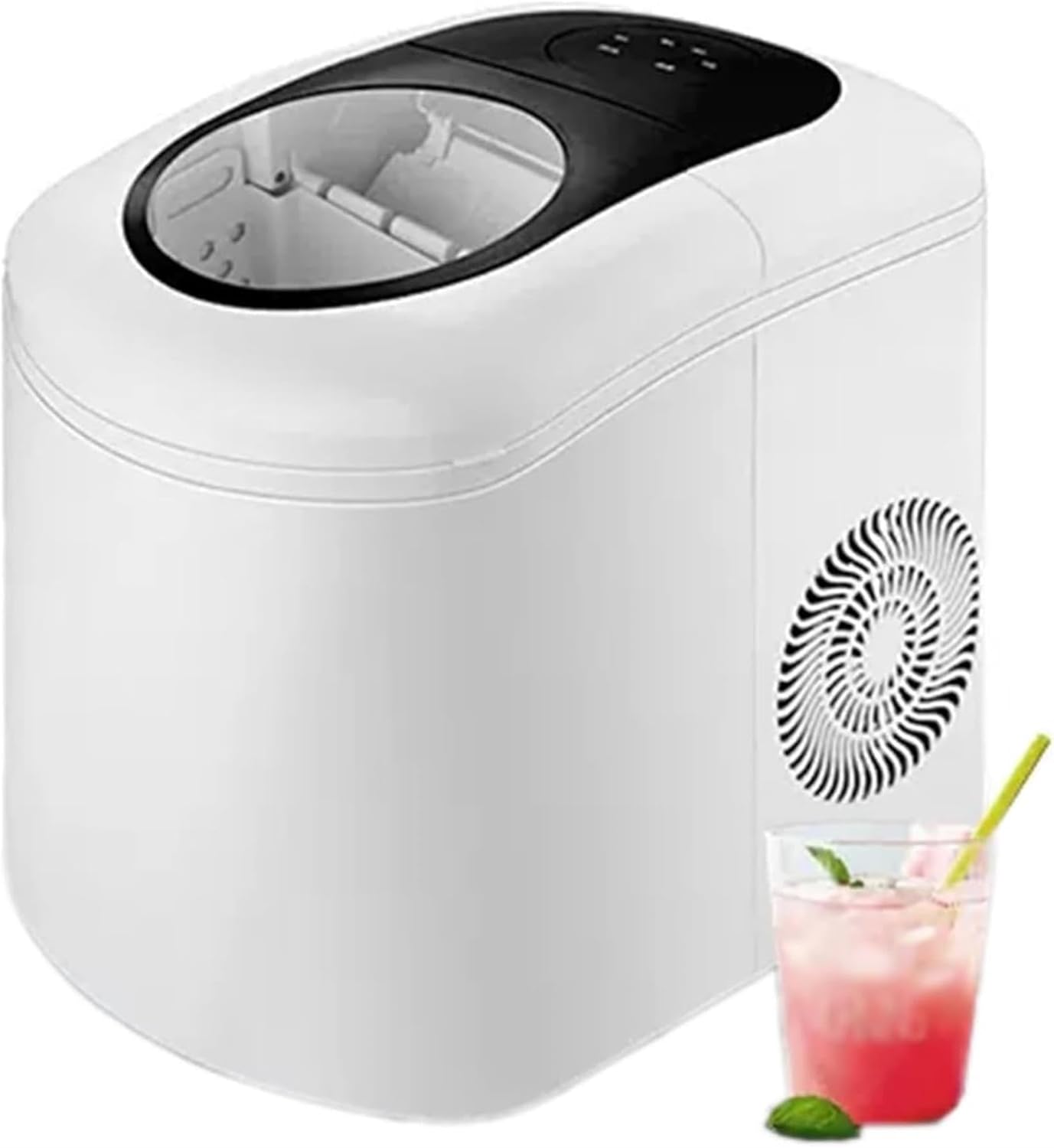 Ice Maker countertop Small Household Ice Maker Commercial Mini Milk Tea Shop Fully Automatic Square Ice Cube Making Machine Household/Kitchen/Office/Party/Camping RV Ice Make