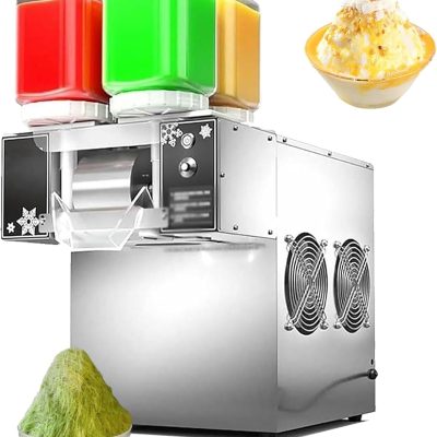 Commercial Snowflake Ice Maker, Stainless Steel Snow Cone Shaver with 4 Barrels, Speed Adjustable, 750W Electric Snow Cone Maker, Ice Cream Equipment for Dessert Shop Restaurant