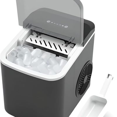 Ice Maker Machine Counter Top for Home, 1.3l Portable Self-ing Ice Cube Maker with 12kg/26lb In 24h, 2 Bullet Ice Sizes, Ice Ready In 6 Mins, Nugget Ice Maker for Kitchen
