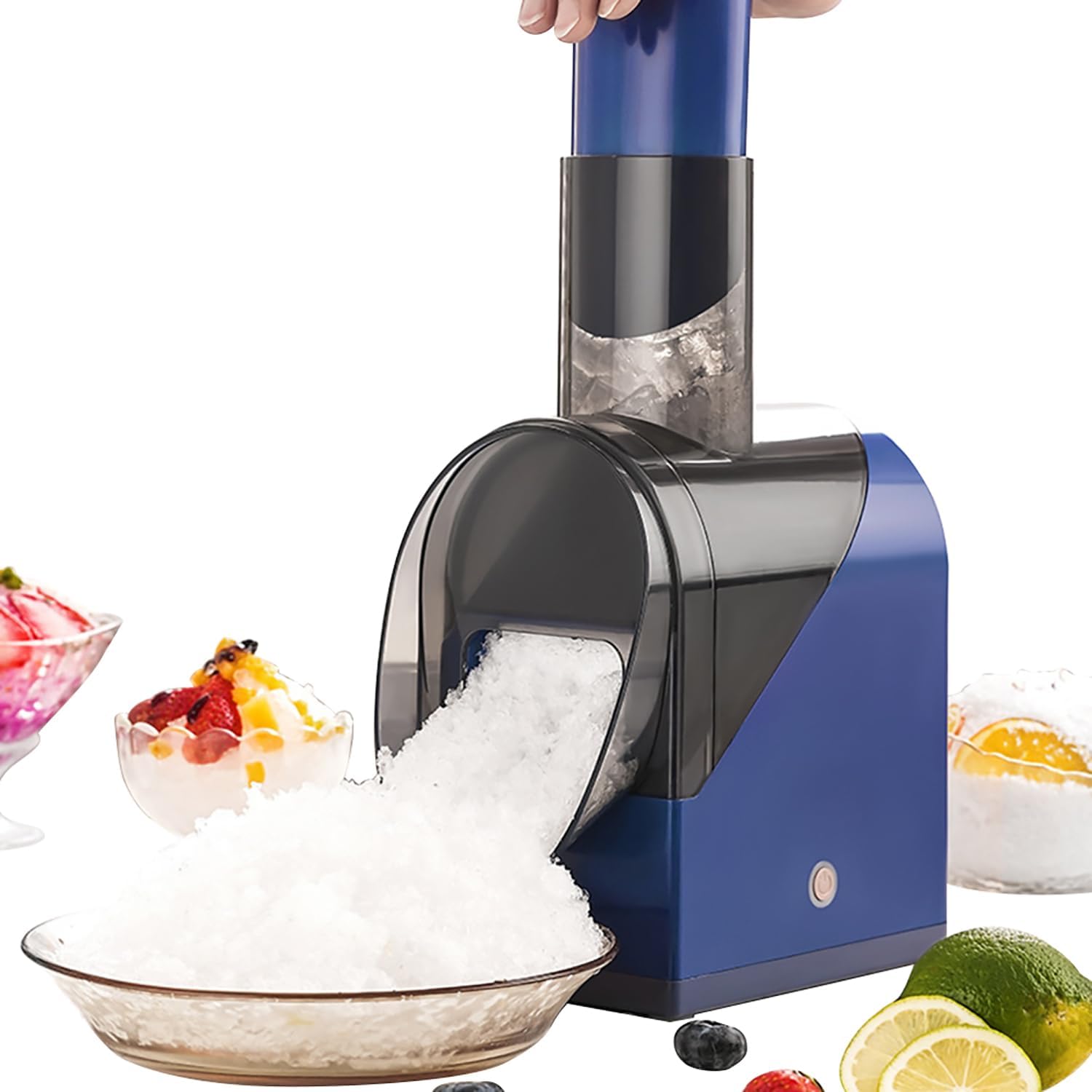 Electric Ice Crusher Ice Shaver Machine, Battery Powered Snow Cone Machine With Double Blades, Quick Crush In 3s, Crushed Ice Maker Shaved Ice Machine For Home&commercial Use