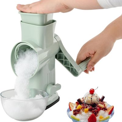 Home Use Rotary Ice Shaver with Handle Manual Hand Crank Snow Cone Maker Machine Qucik Shaved Ice Maker with Suction Feet, Premium Portable IceCrusher and Shaved IceMachine