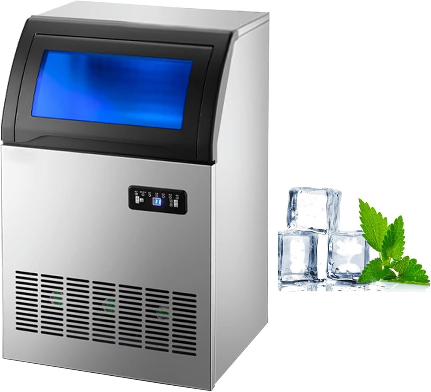 Ice Cube Makers, Ice Maker Counter Top, 530W Ice Machine, 331LB/24H Ice Making, Store 51LB Ice Cube, Self ing, Standby for Lack of Water, Self ing for Coffee Shop, Bar,Dual Mode