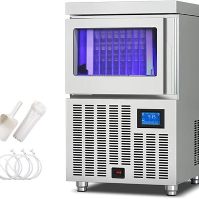Ice Cube Makers, Commercial Ice Maker Machine, Crescent Shaped Ice Cubes with 66LBS Storage Bin - Touch Screen And Self-ing, Freestanding Ice Making for Home Kitchen Bar Office,150LBS/24hr 80 Ice