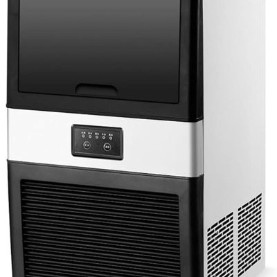 Ice Maker countertop Commercial Stainless Steel Ice Maker Machine Freestanding for Restaurants Offices, Homes and Bars (100LBS, 24Hours) Household/Kitchen/Office/Party/Camping RV Ice Make