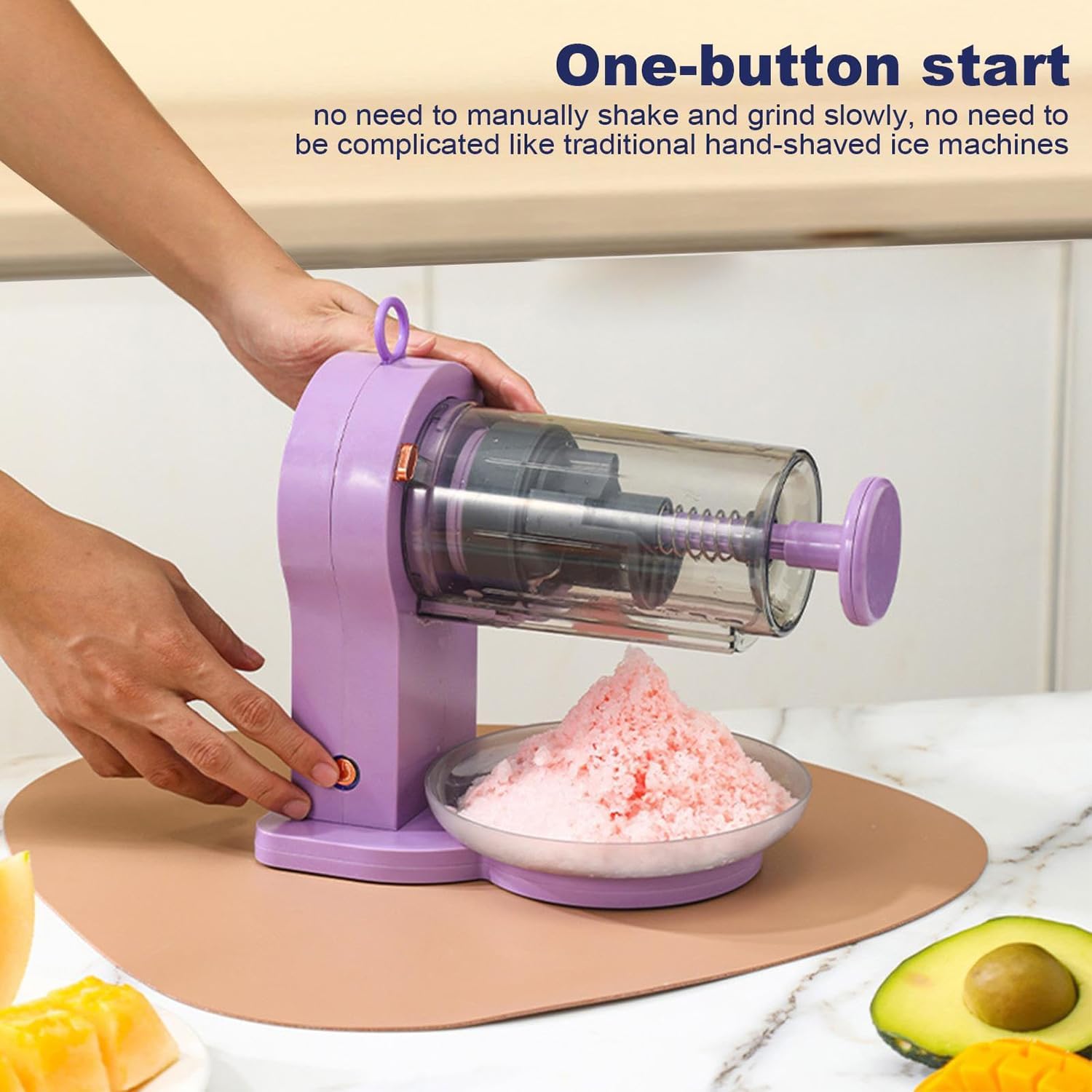 Portable Ice Crusher and Shaved Ice Machine with 2 Ice Cube Molds, Premium Electric Ice Shaver and Snow Cone Machine, USB Rechargeable Commercial Ice Shaver Crusher - Image 2