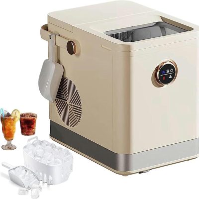 Ice Cube Makers, Ice Makers Countertop, 33Lbs/24 Hours of Ice, Portable Compact Ice Maker Machine, 9 Cubes Ready in 6 Mins, 2 Size Ice Cubes, Self-ing Ice Machine with Ice Scoop, Basket