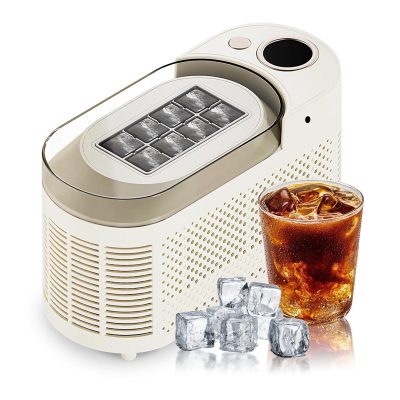Portable Countertop Ice Maker Machine with Ice Tongs, 8 Cubes in 10 Mins, Compact Mini Ice Maker for Home/Camping/Office Bar/Party/Car