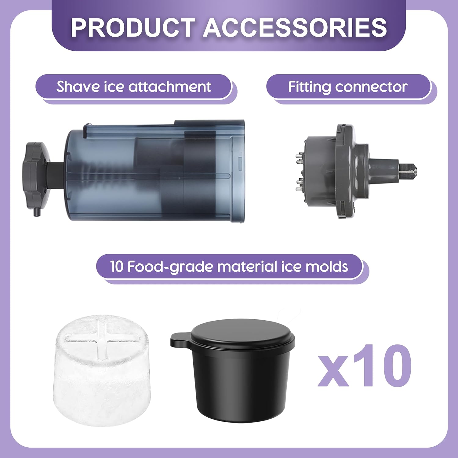 Shaved Ice Attachment for Stand Mixer,Upgraded Snow Cone Machine Accessory with 10Reusable Ice Molds,Professional Shaved Ice Maker Accessories for Fluffy Snow-like Texture,Fits All - Image 2