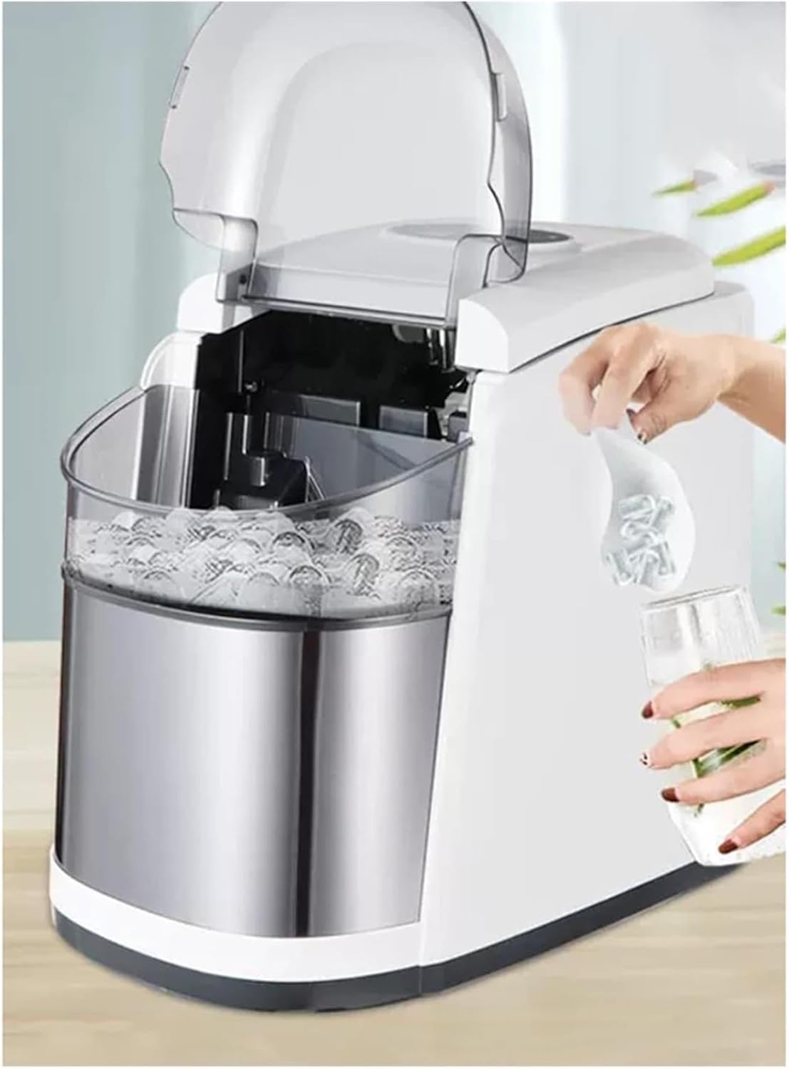 Ice Maker countertop Small Household Ice Maker Small Power Bullet Head Round Ice Block Making Machine in Dormitory Household/Kitchen/Office/Party/Camping RV Ice Make