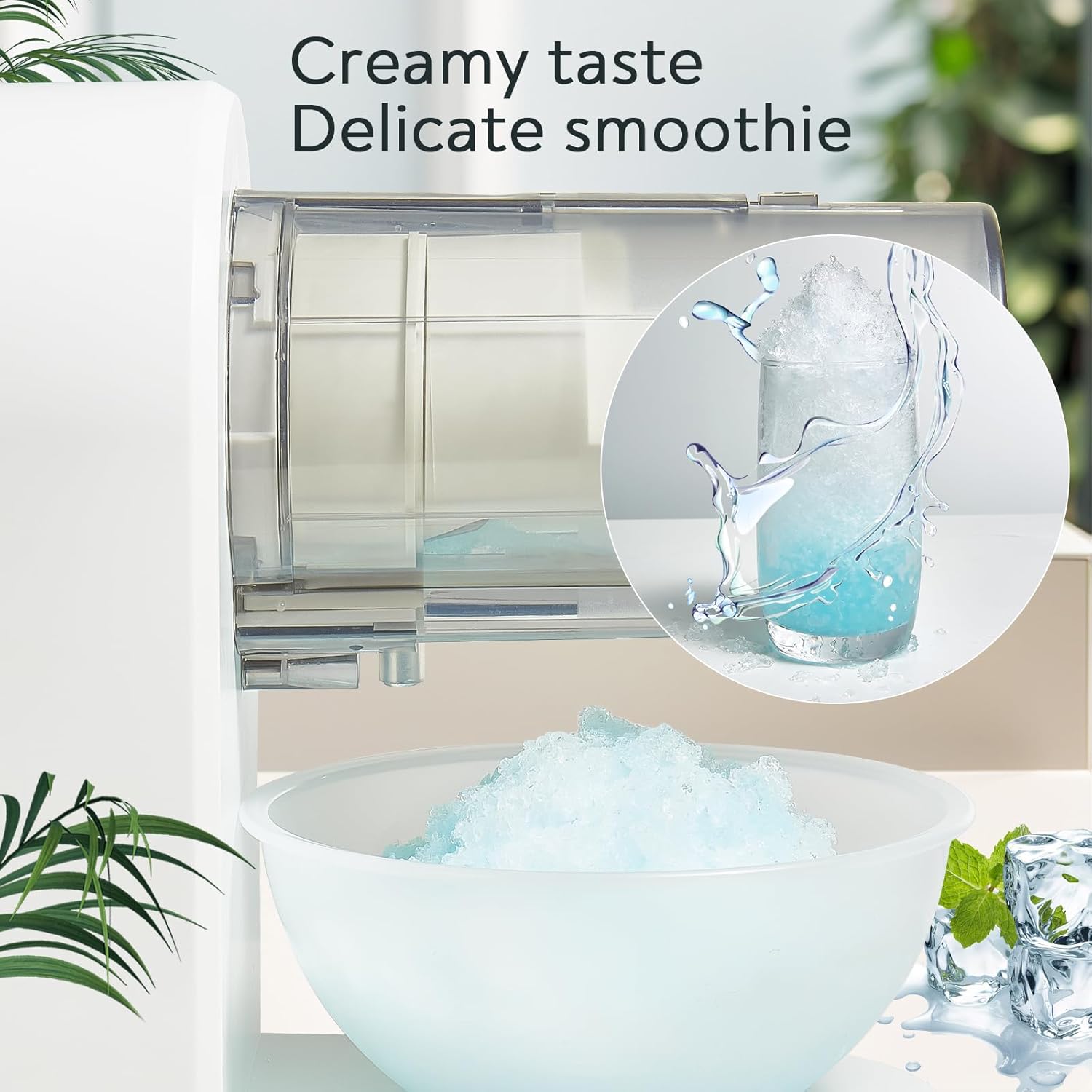 Snow Cone Shaved Ice Machine Electric Ice Shaver Machine with 2 Usable Plastic Ice Mold Cups Portable Snow Cone Maker for Home,Kids Party,Easy to DIY,White - Image 2